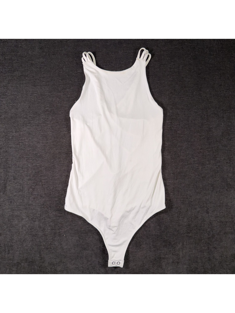 Express White Body Contour Bodysuit with Strappy Back in XS
